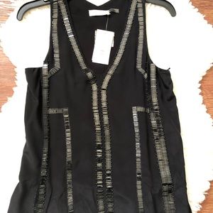 Ramy Brook silk beaded top